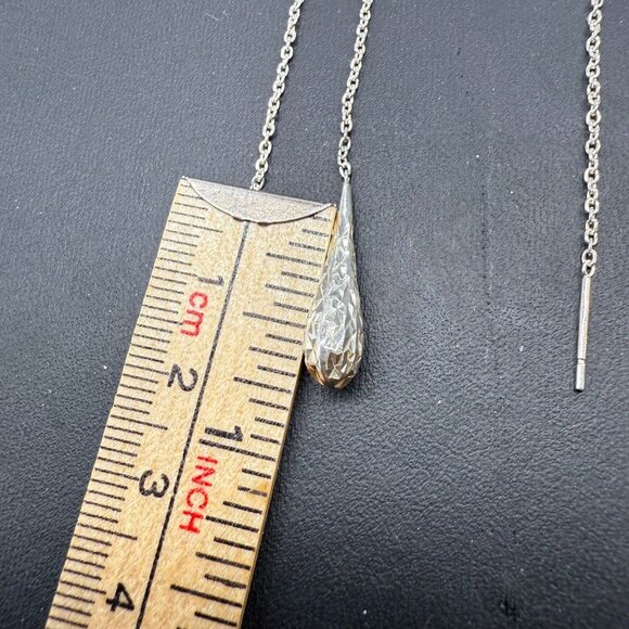 925 Sterling Silver Teardrop Dangle Drop Earrings Elegant Classic Chic - Picture 5 of 5